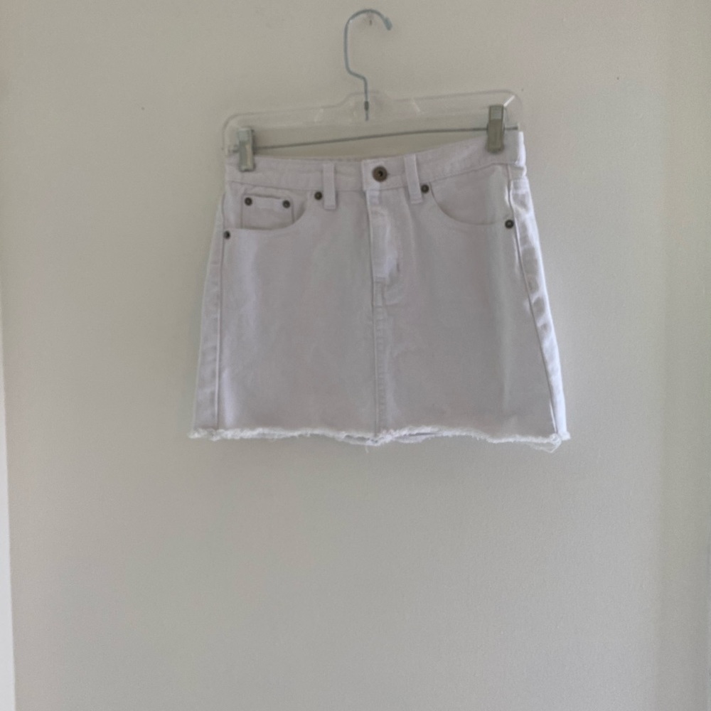 White Jean Skirt